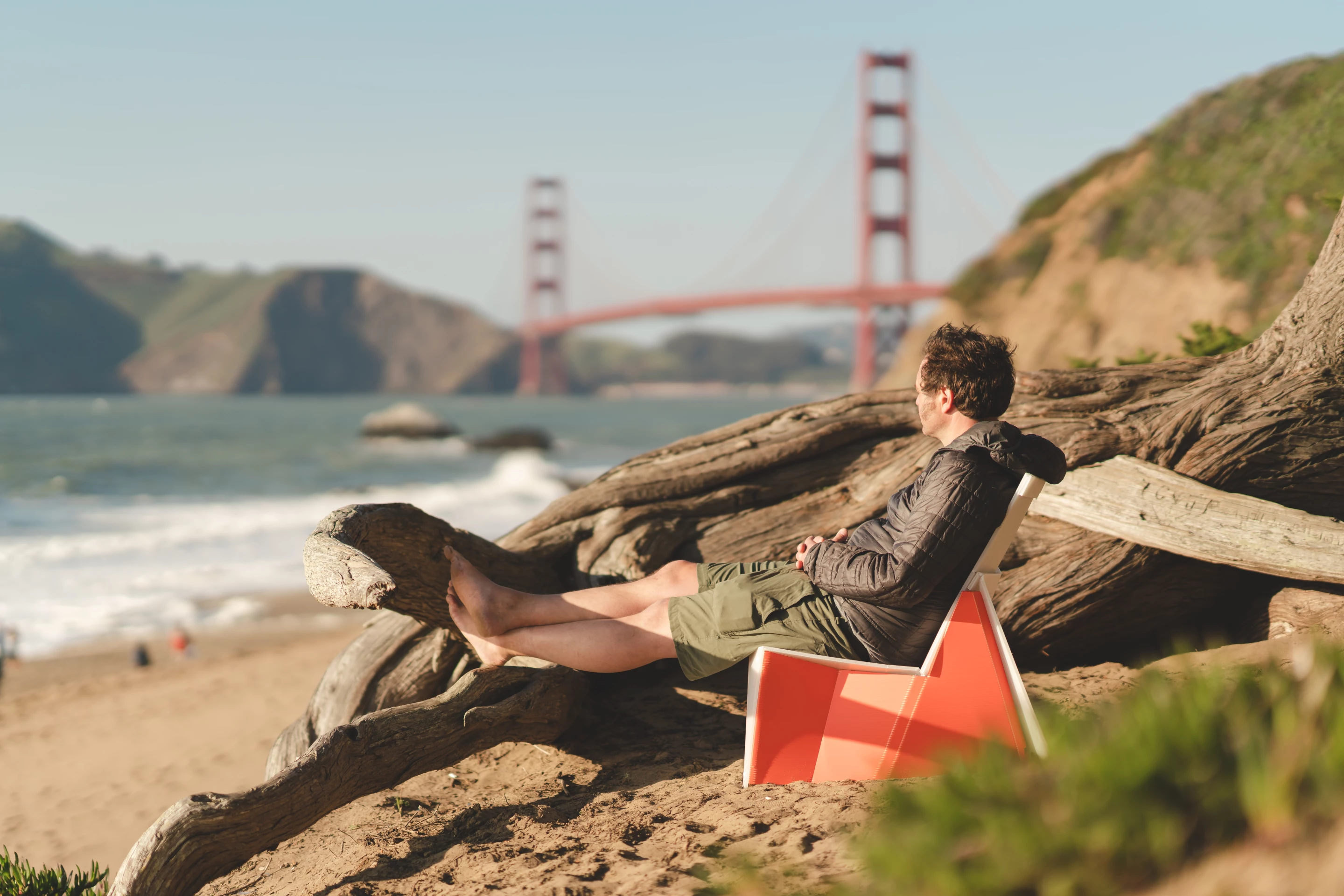 Carry your Oru PopLounge chair off the beaten path, set it up with ease, and kick back and enjoy the view