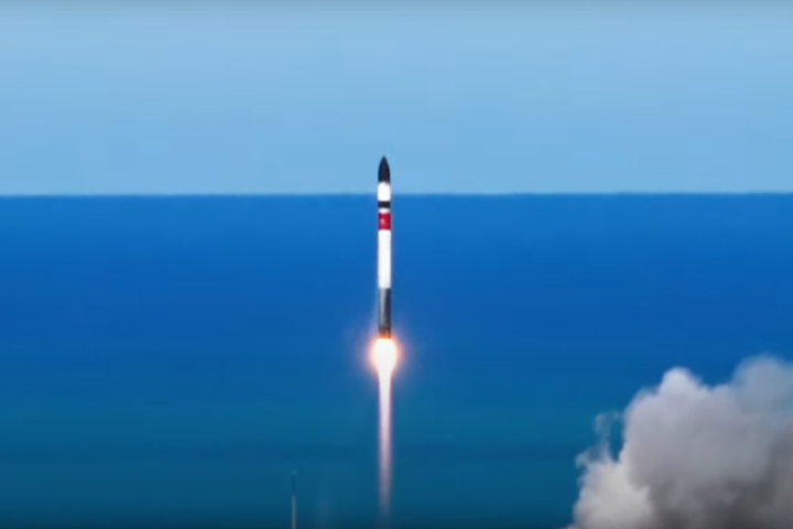 The Electron rocket lifting off