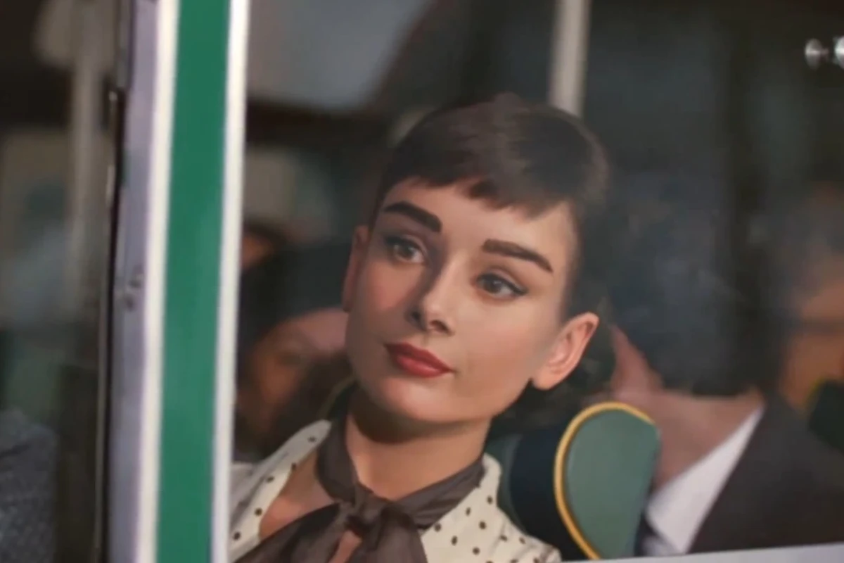 A computer generated Audrey Hepburn appearing in a Galaxy chocolate commercial