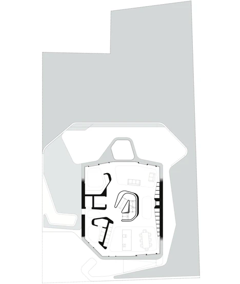 The first floor plan of the OLS House