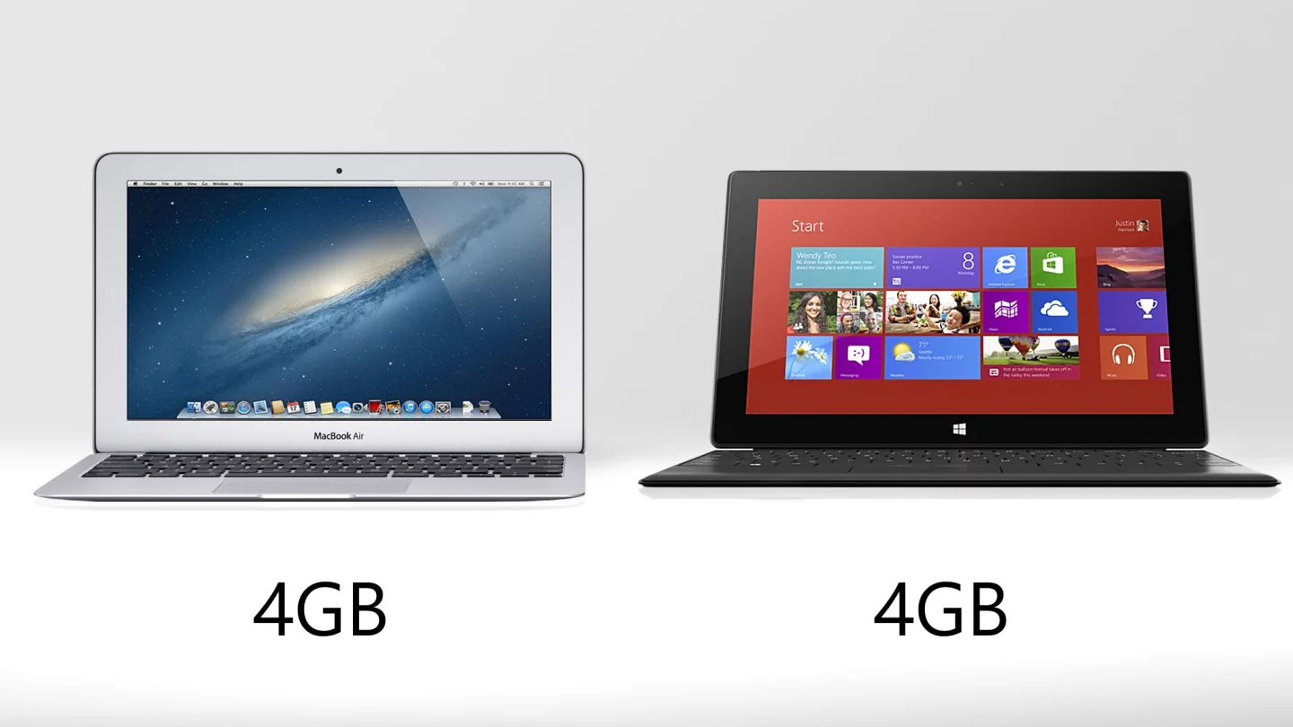 Both devices have 4 GB of RAM