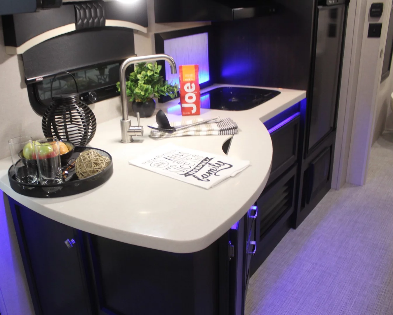 Kitchen area with spacious counter