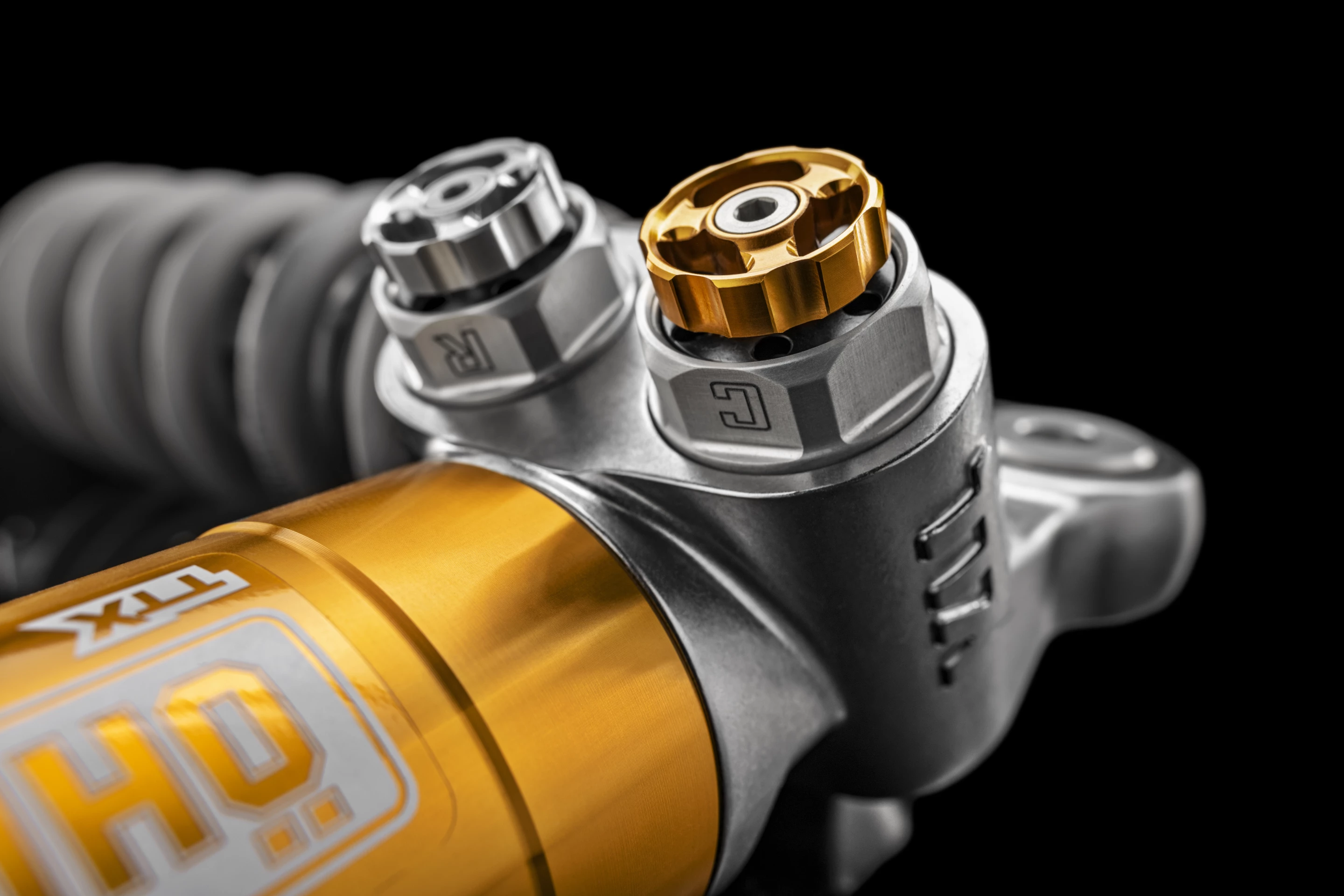 Adjustable Ohlins racing shock with titaniu