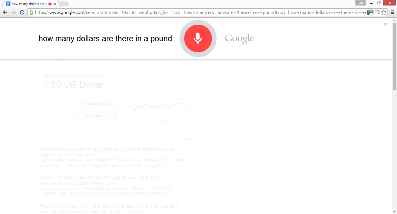 It's possible to search using voice with the Chrome browser