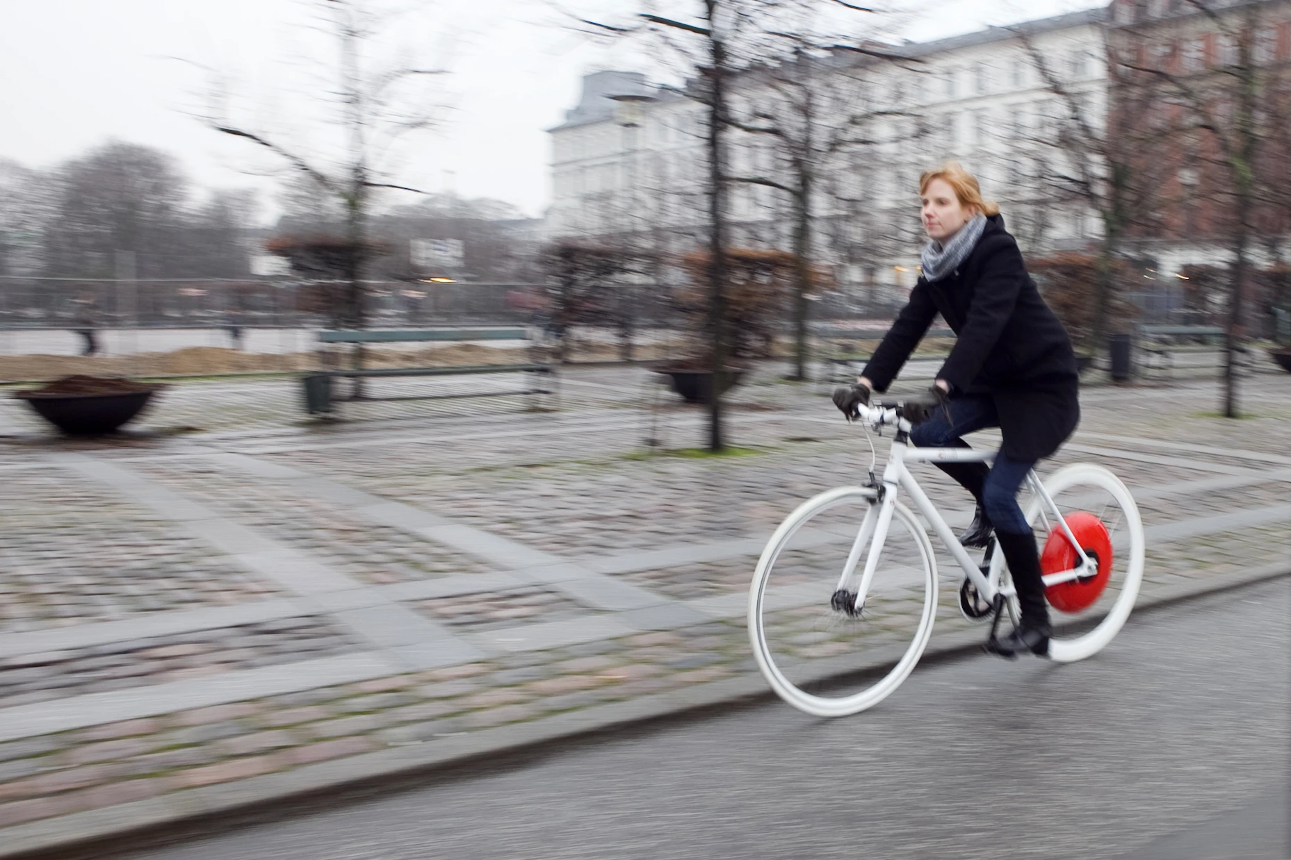On the flat the rider simply pedals away but motor assist can be used for uphill or difficult terrain