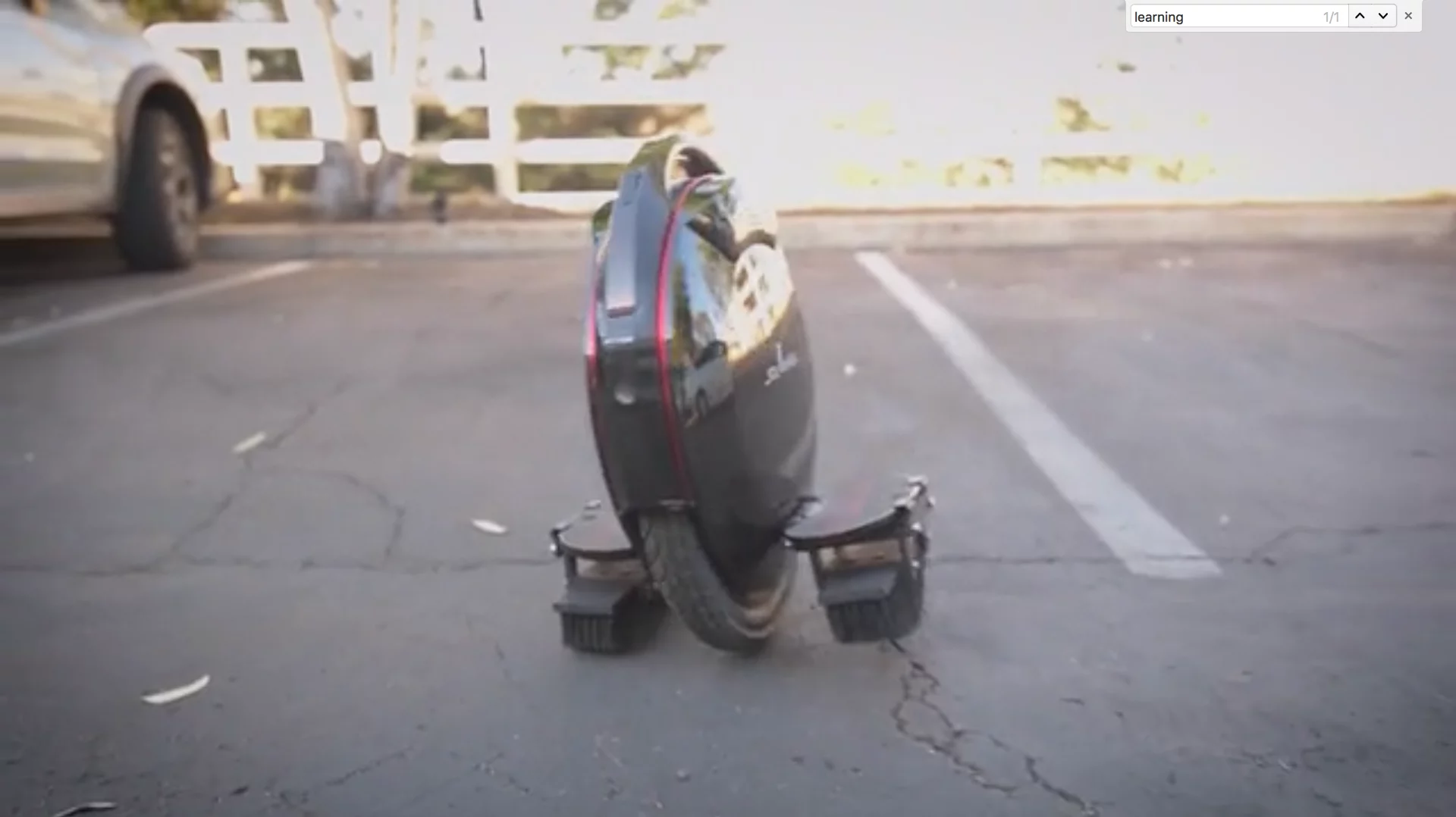 So stable are the brushes that the Solowheel can go by itself, with no rider, with them attached