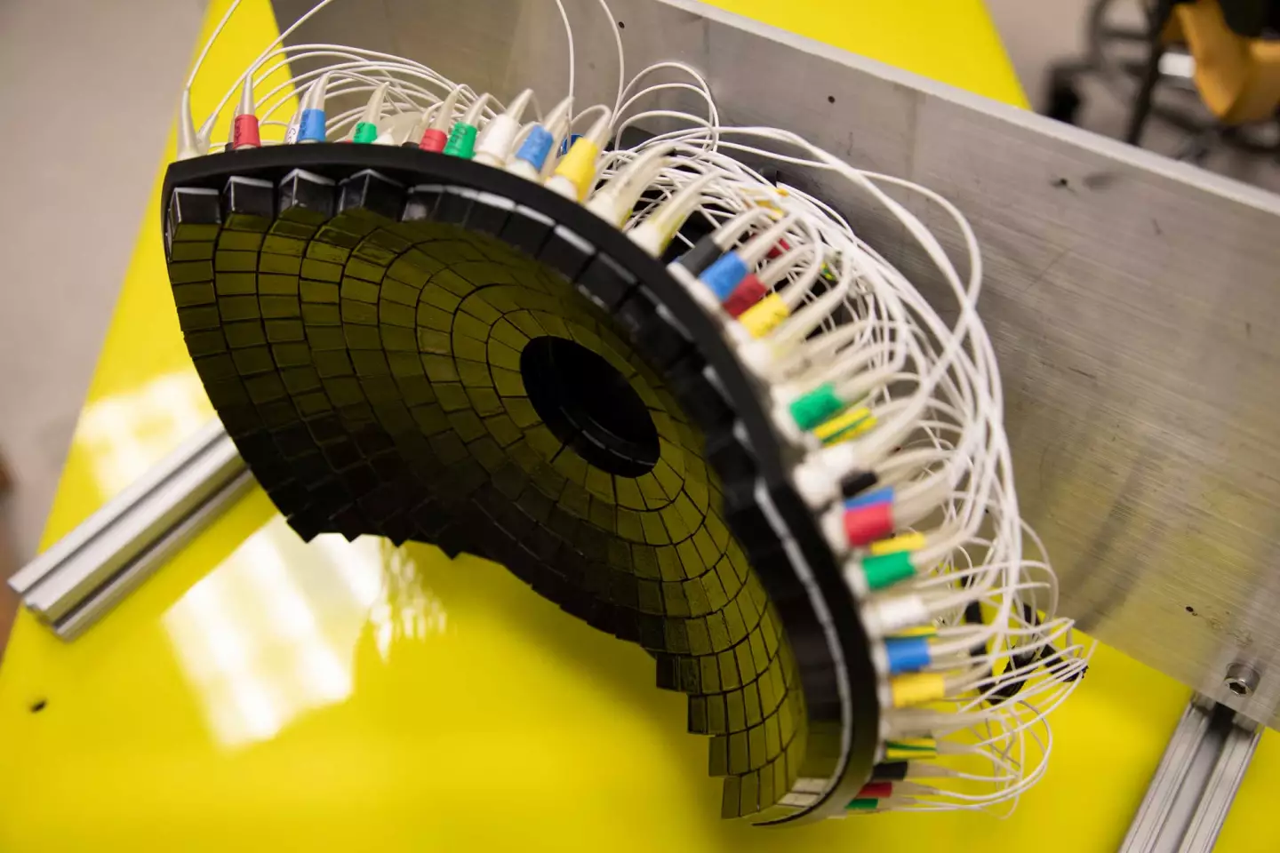 The histotripsy ultrasound array developed by the University of Michigan team to target tumors