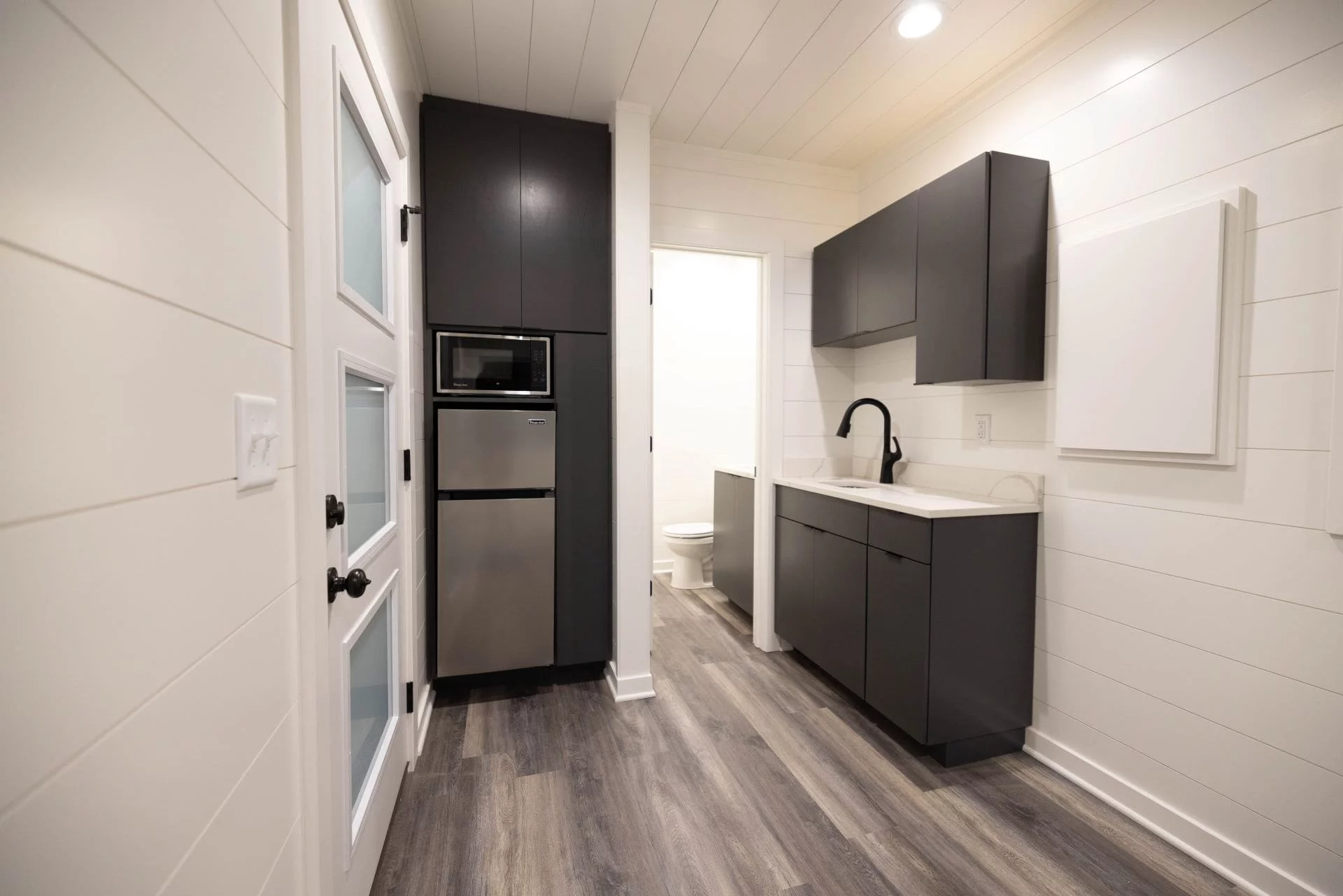 The Nook is minimally furnished, though does have a basic kitchen installed
