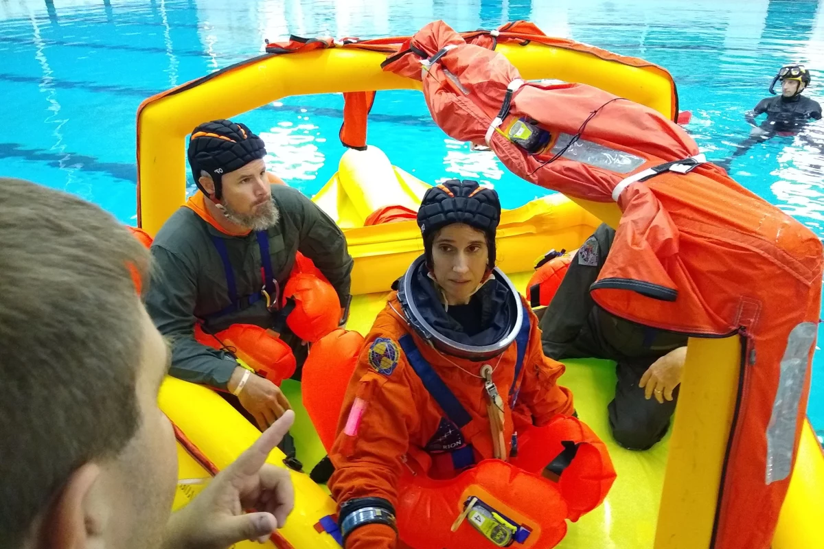 The ANGEL beacons undergoing pool tests