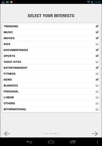 During set of iMediaShare you can select from a list of categories you're interested in