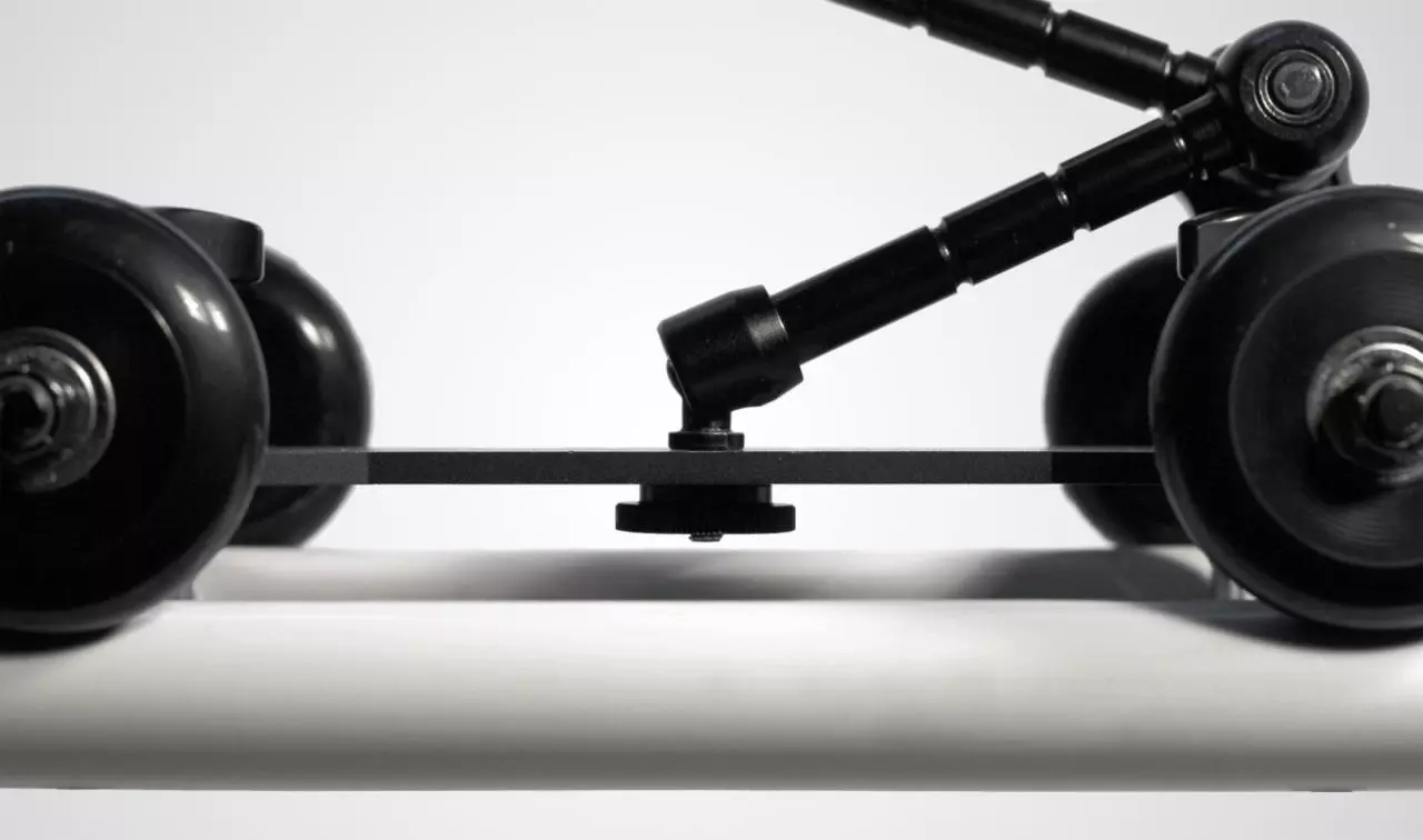 Just add pipes of whatever size you want to the rail kit, and you've got a set of tracks to capture a smooth shot even on unstable terrain