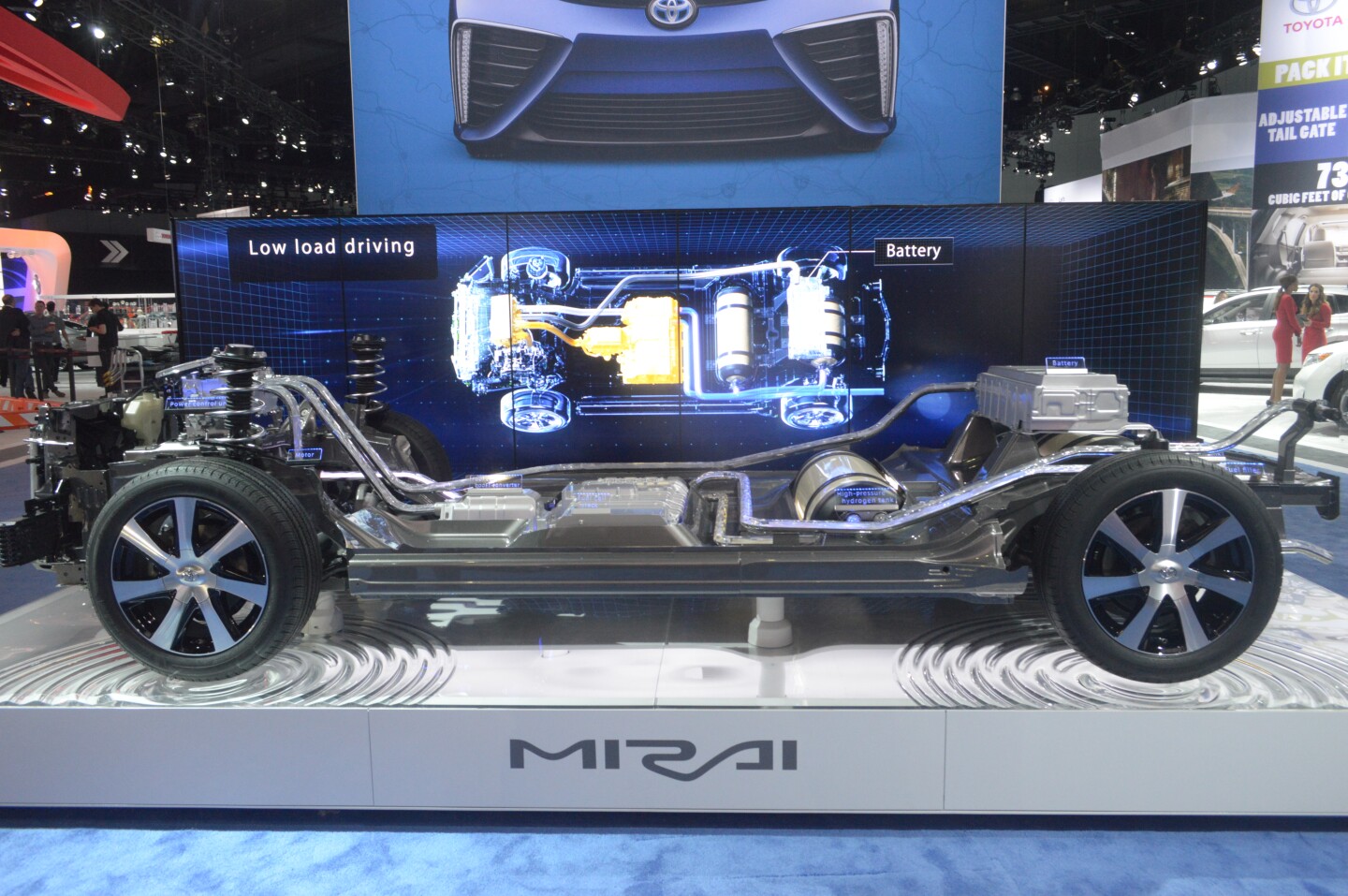 The Mirai's hydrogen fuel cell underpinnings (Photo: C.C. Weiss/Gizmag)