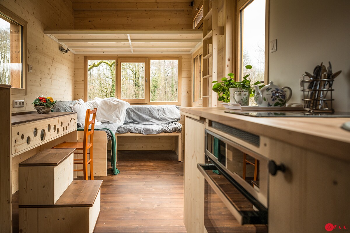 The Stéphanie's interior is finished in painted spruce