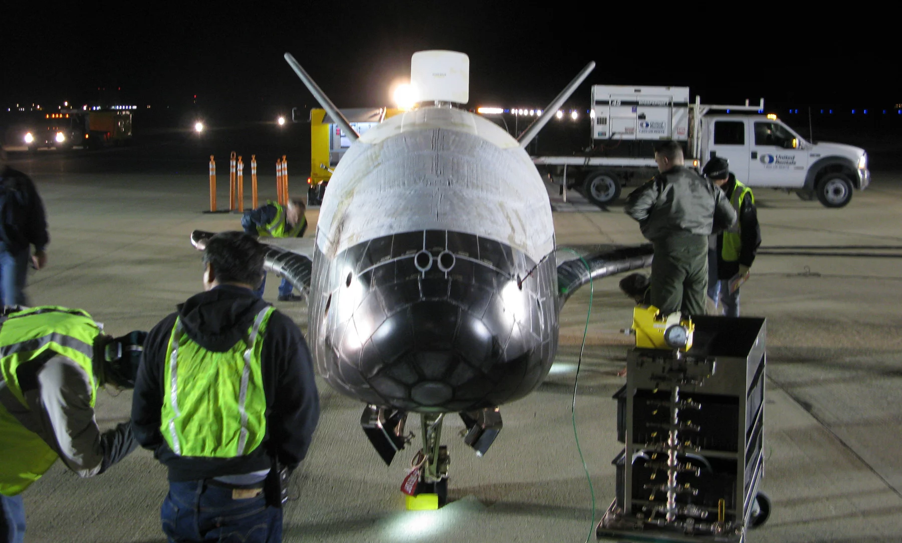 The X-37B after landing on Dec. 3 (Boeing photo)