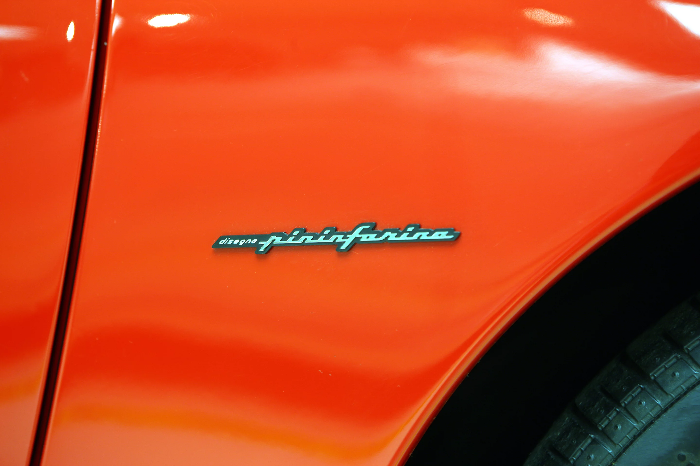 Pininfarina badge on a Ferrari