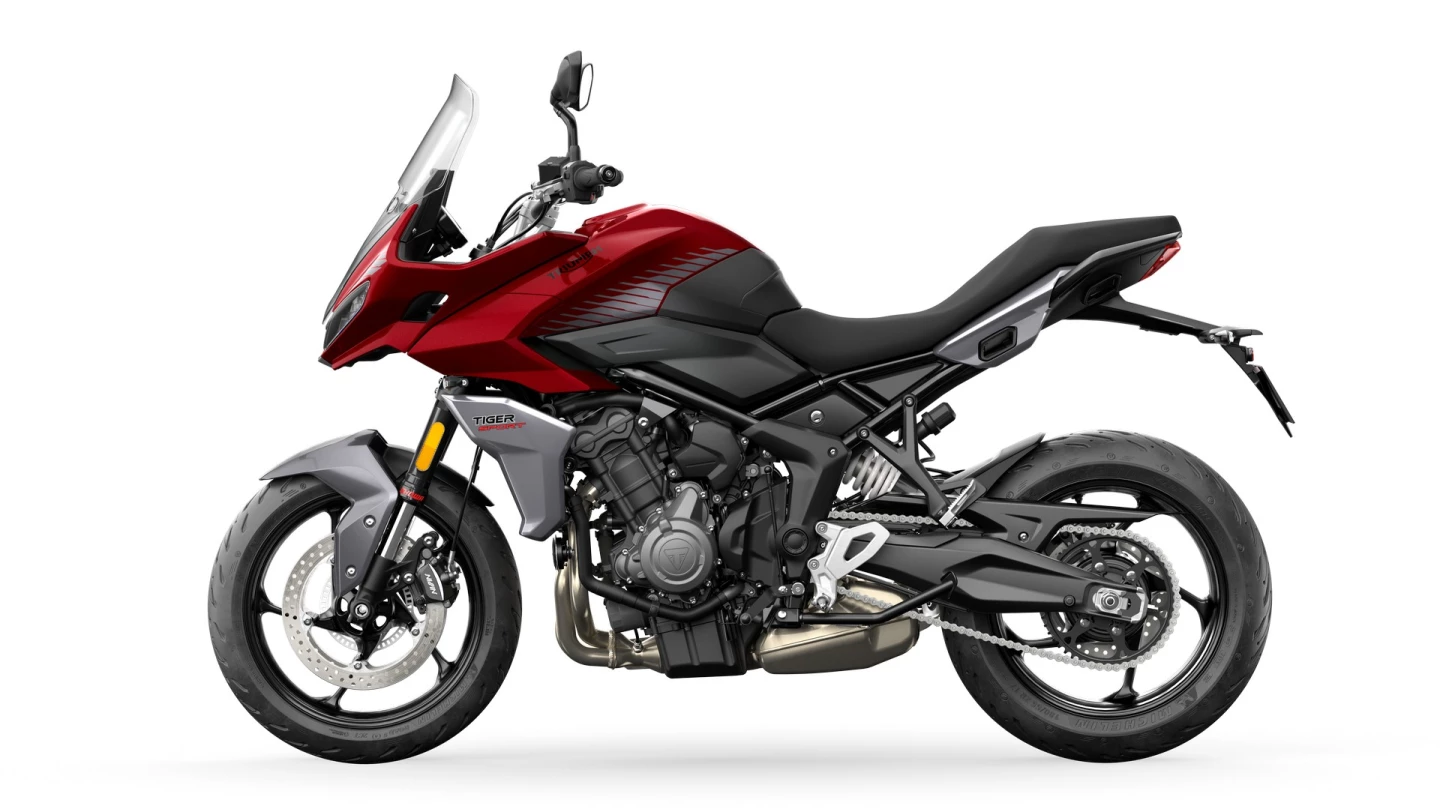 The Korosi Red and Graphite color combo may well prove to be the hottest option for the 2022 Triumph Tiger Sport 660