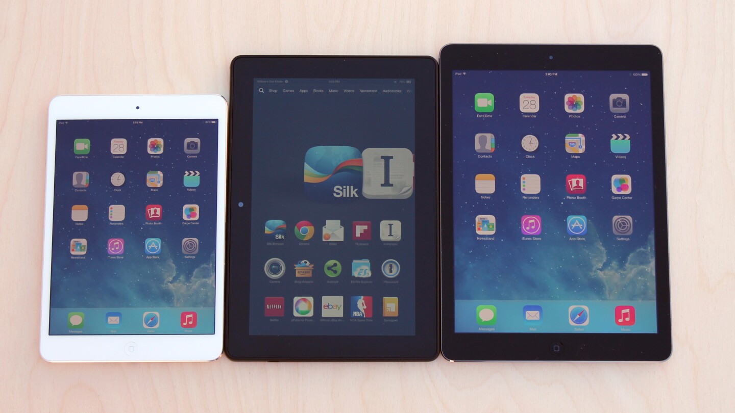 Up Close Kindle Fire Hdx 8 9 Vs Ipad Air And Retina Ipad Mini