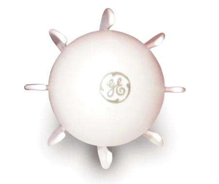 The GE Energy Smart LED bulb that has the equivalent lumens output of a 40W incandescent bulb but only uses 9W and lasts 25 times longer