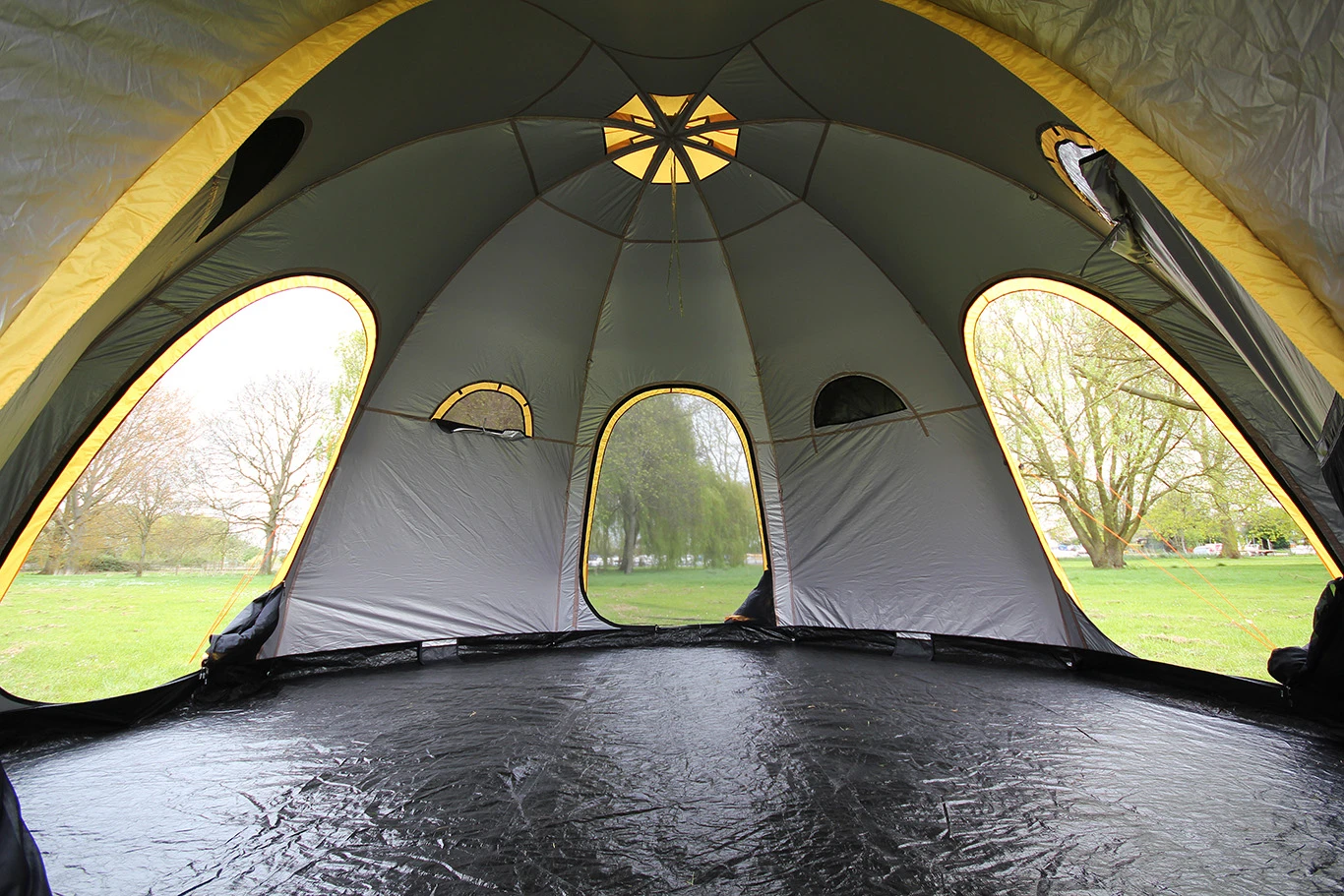 Inside the POD Maxi tent