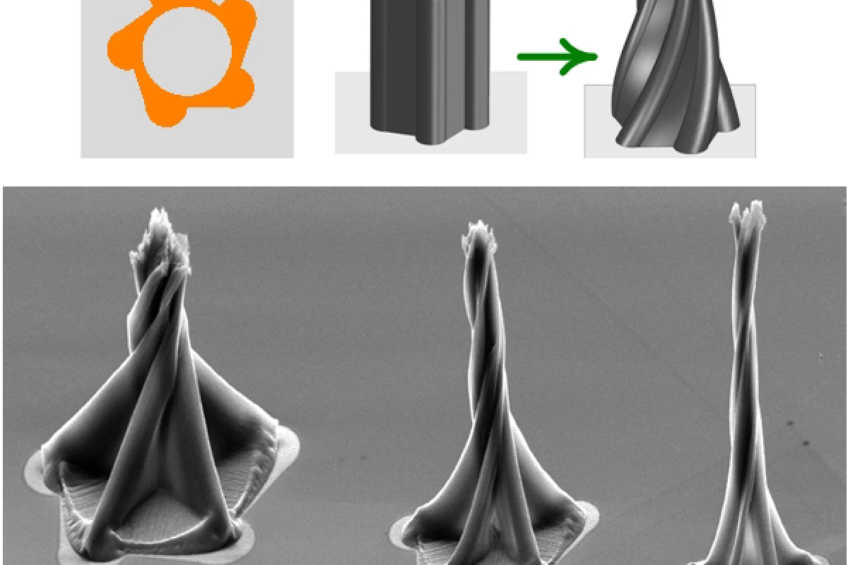 Examples of the 3D nanotube structures created by capillary forming (Photo: A. John Hart)