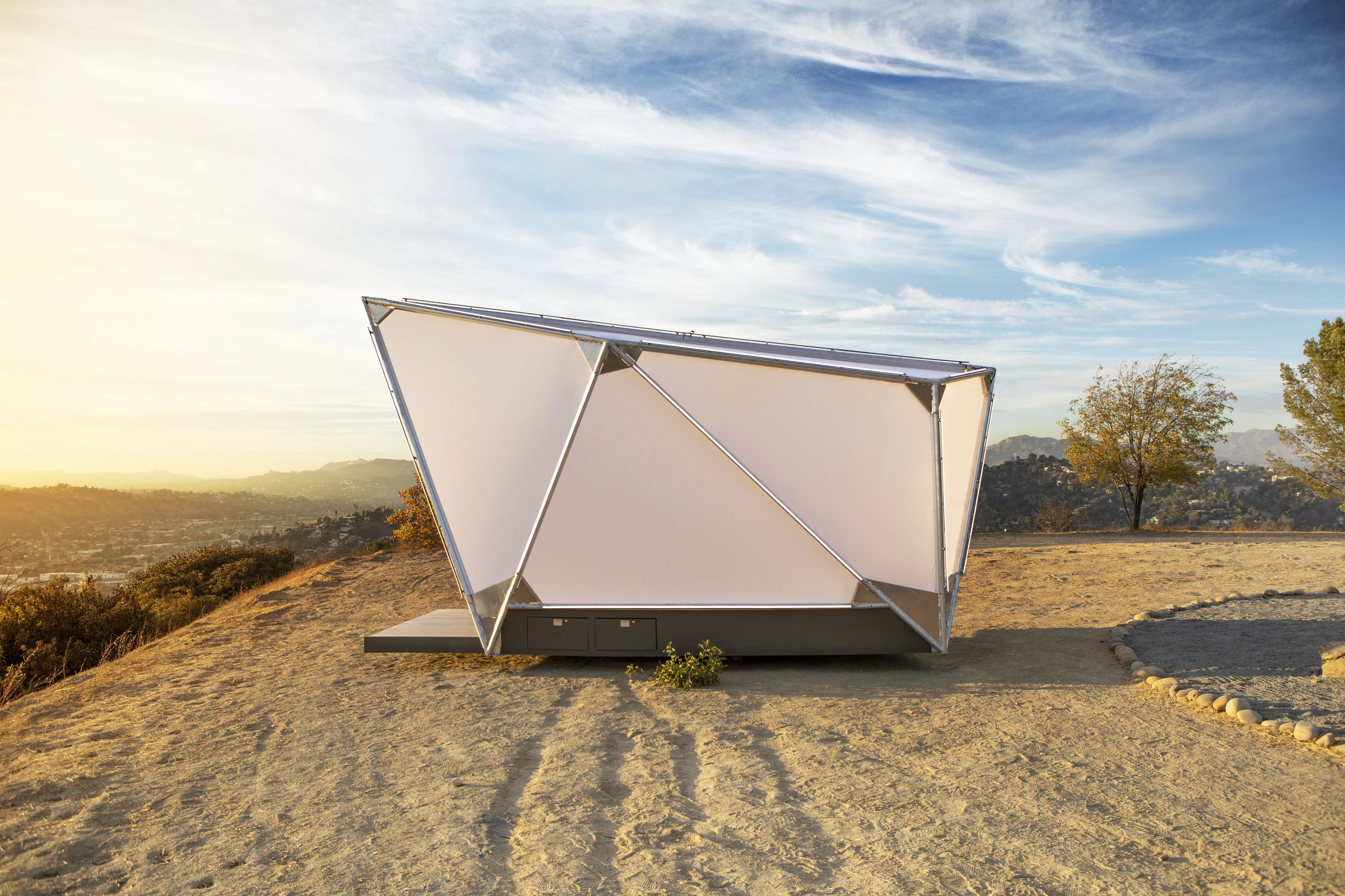 Jupe imagines its shelters finding home on the shores of lakes, in forests, on clifftops and beyond