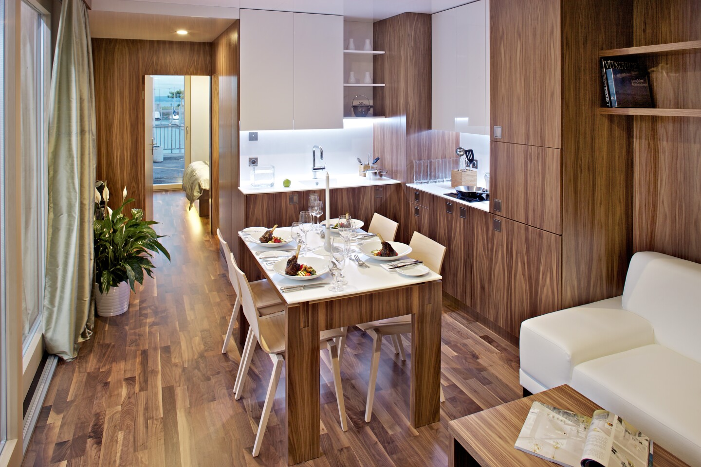 All versions comes with a living room, bedroom, bathroom and kitchenette, and a patio can be added as an option