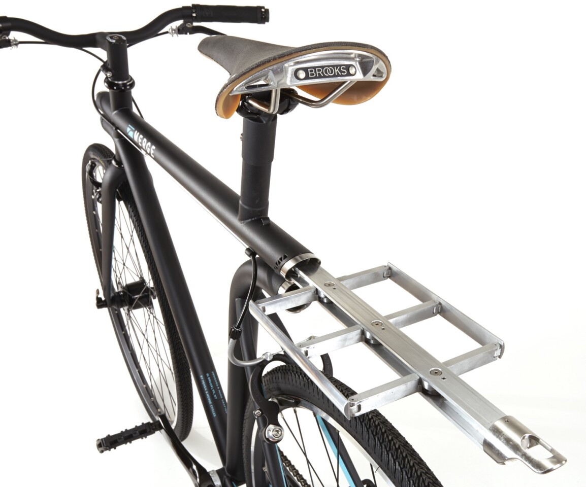 The Merge's retractable spring-loaded rear rack