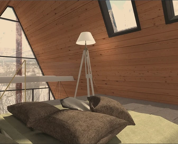 Upstairs interior view of the M.A.Di home