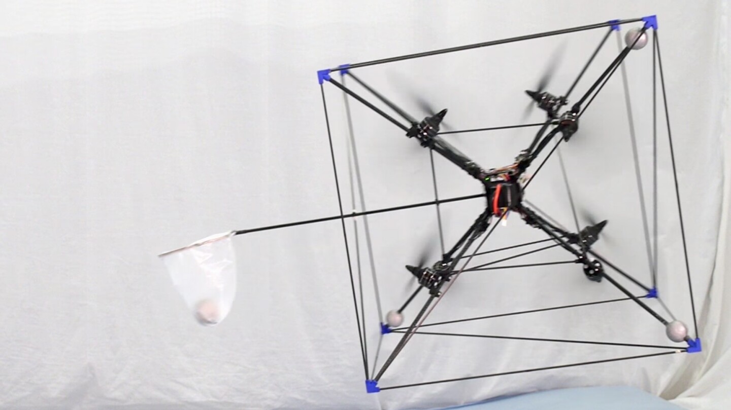 The Fetching Drone can catch a ball lobbed in its general direction