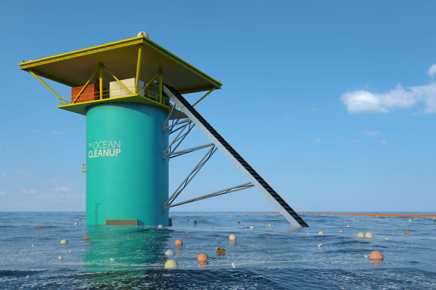 Eventually, the Ocean Cleanup project aims to install a 100 km barrier connecting Hawaii and California