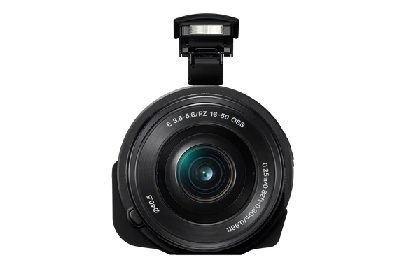 There's a built-in pop-up flash on the Sony ILCE-QX1