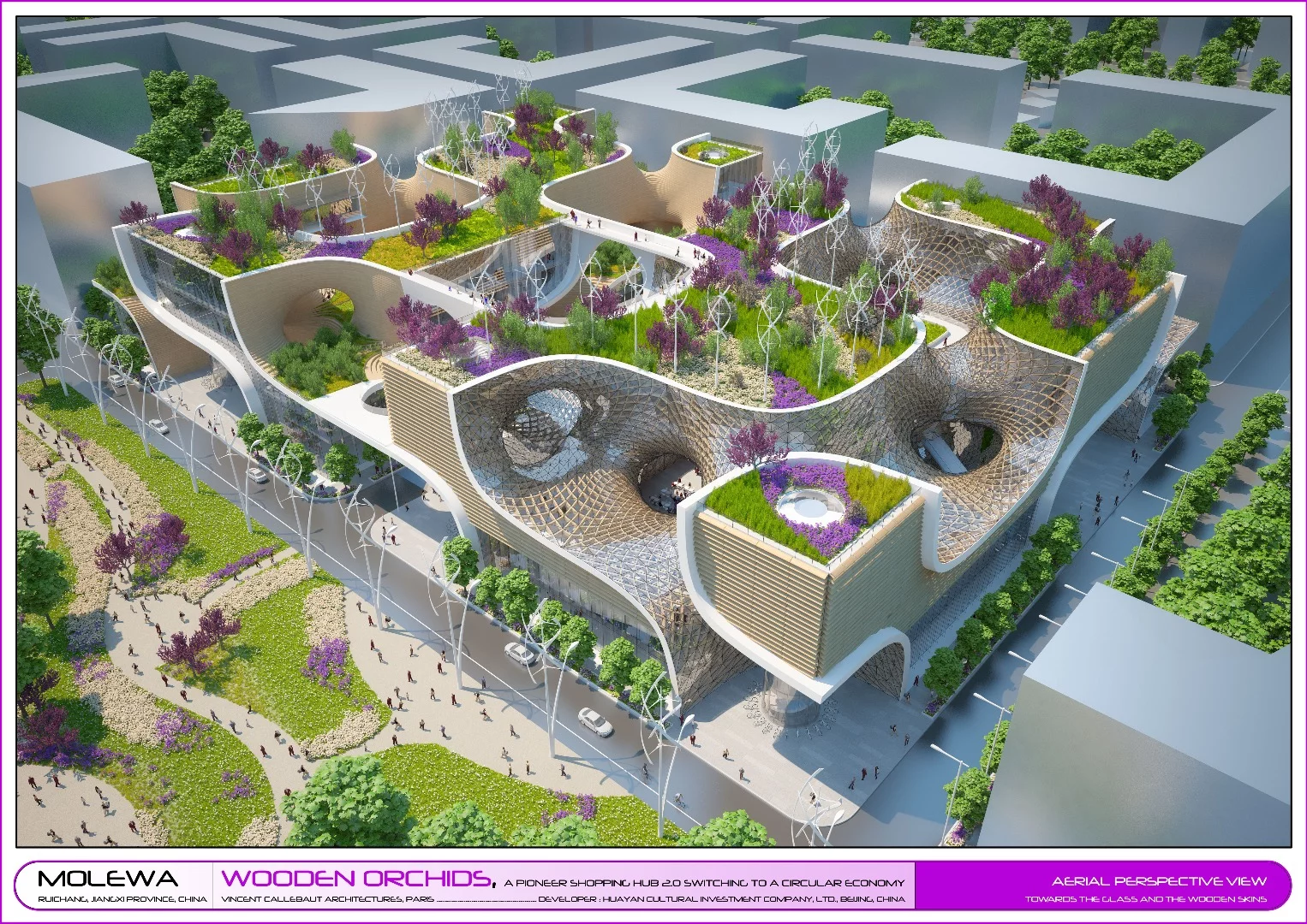 The concept calls for rainwater harvesting, passive cooling, and a geothermal heating system