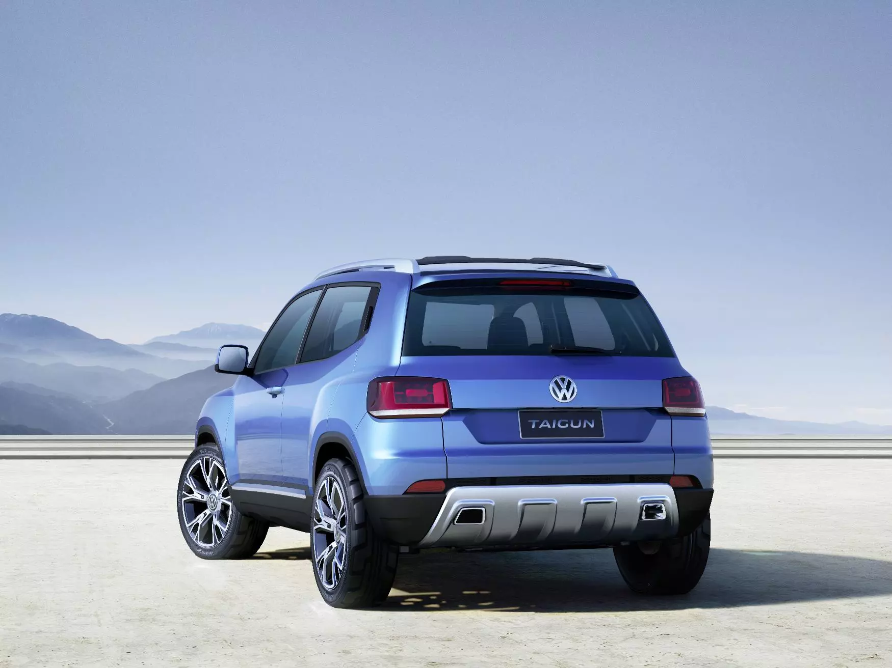 The Volkswagen Taigun compact SUV concept rear angle view