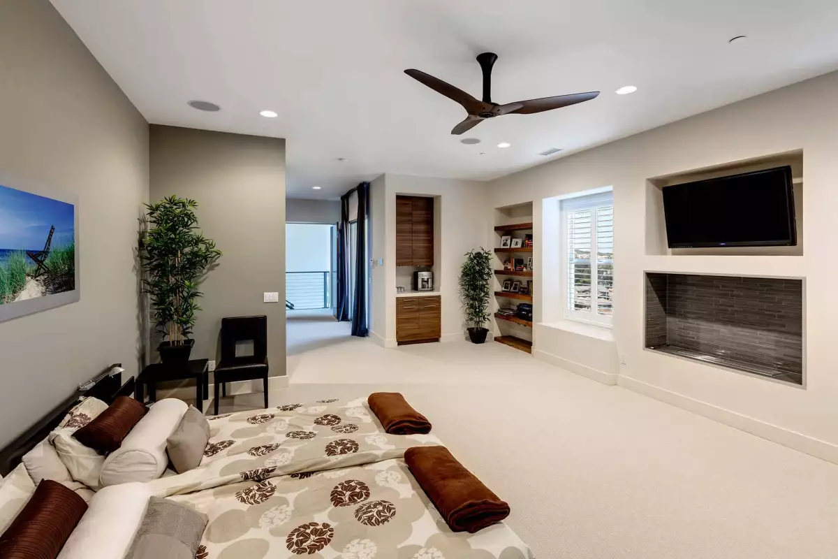 The Haiku with SenseME technology ceiling fan uses a range of sensors to regulate temperature and detect when someone enters the room