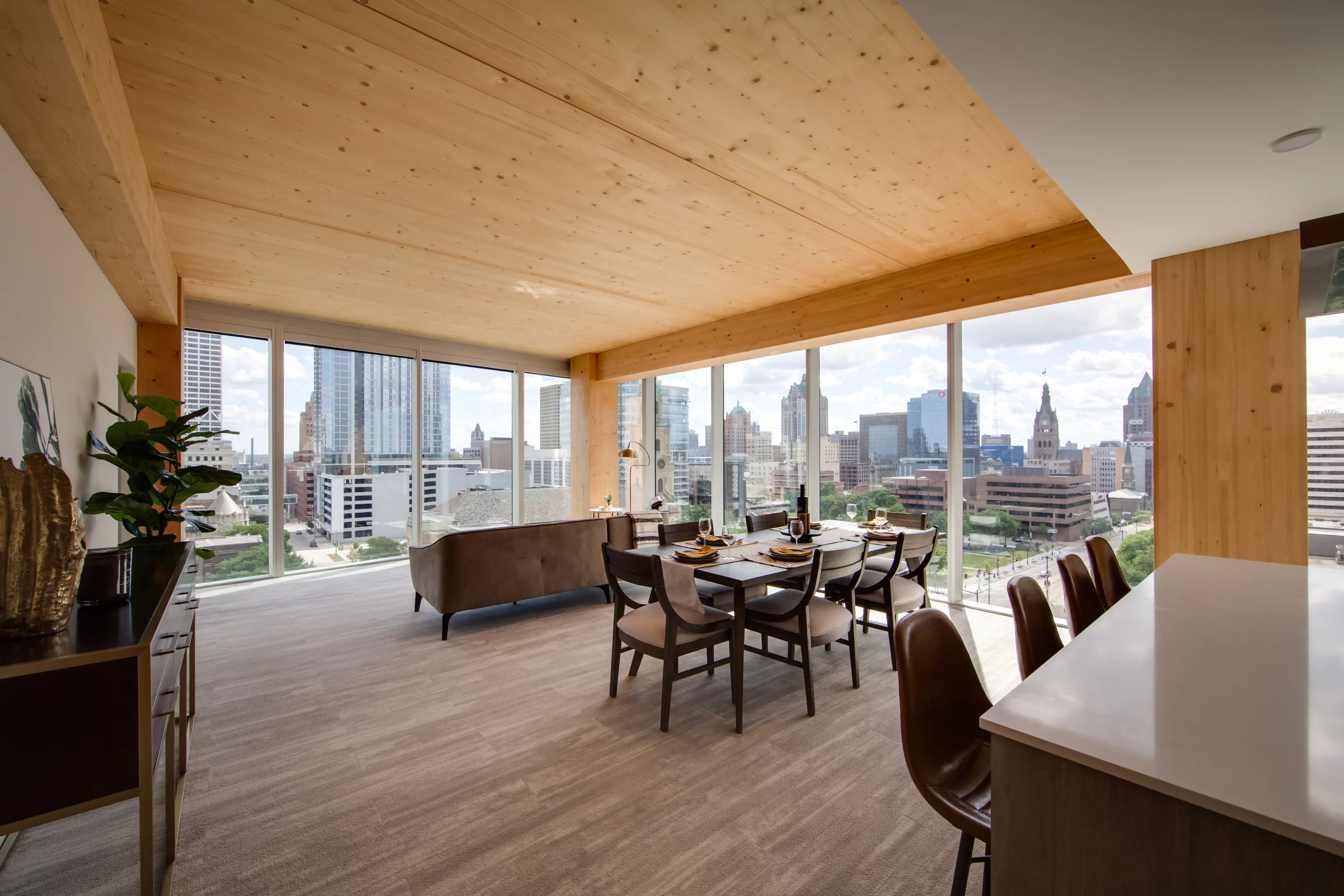 The Ascent's apartments feature generous glazing