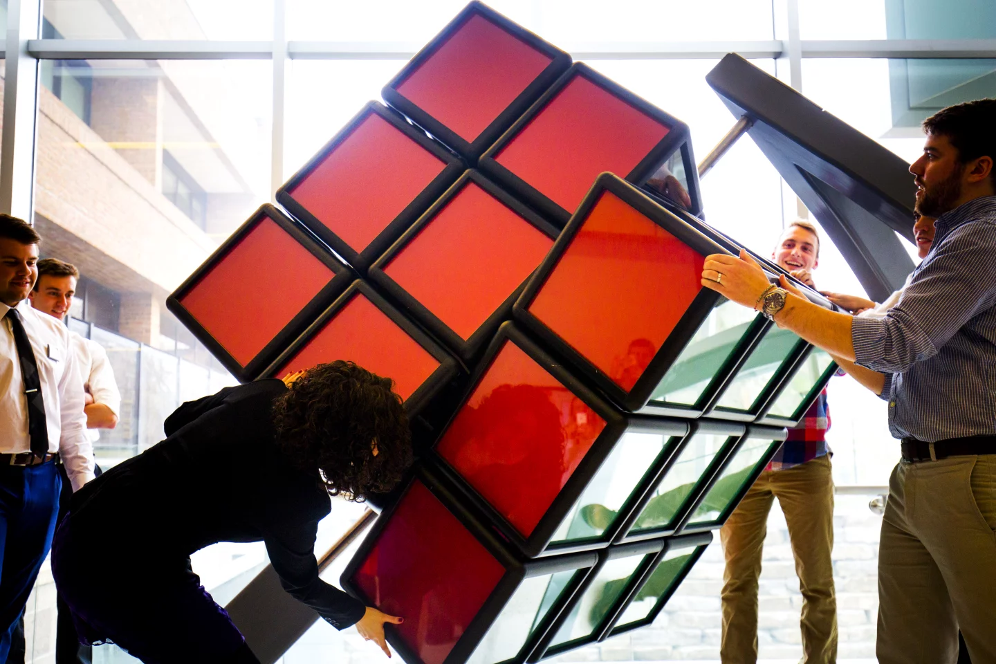 The cube is made mainly from aluminum, and weighs approximately 1,500 pounds (680 kg)