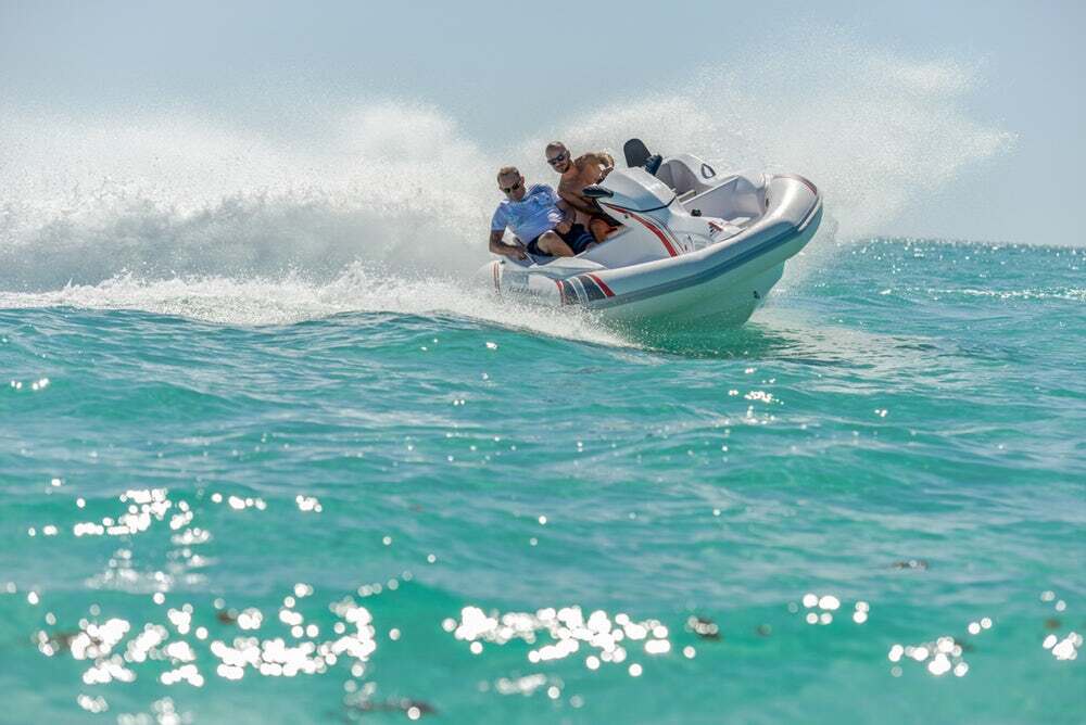 The Seakart 335 has a top speed around 45 mph