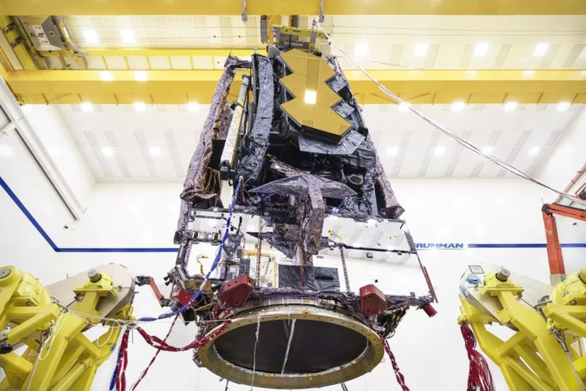 The James Webb Space Telescope being prepared for transportation to the testing facilities