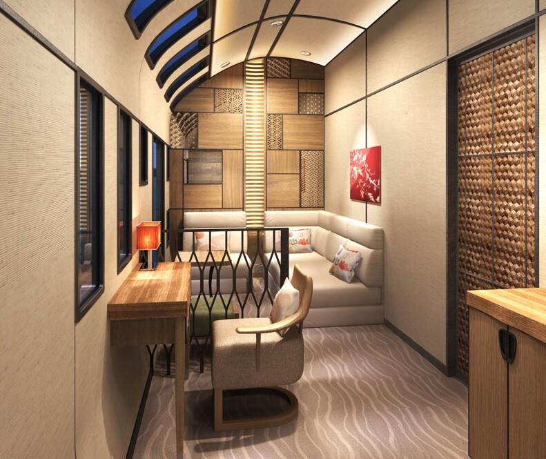 The Cruise Train design features a series of private guest suites