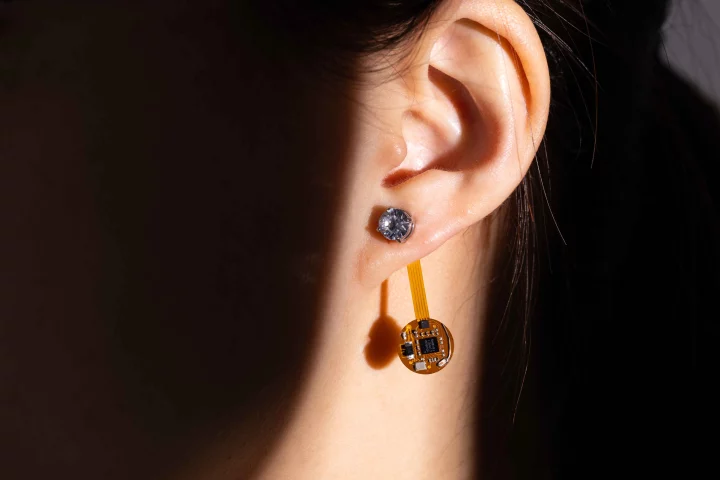 Among other things, the earring could be used to monitor stress levels and ovulation cycles