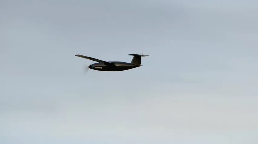 The Hywings drone in flight