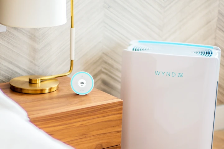 The Halo and Home Purifier can communicate with each other, via an app, and both monitor and clear the air in your house in real-time