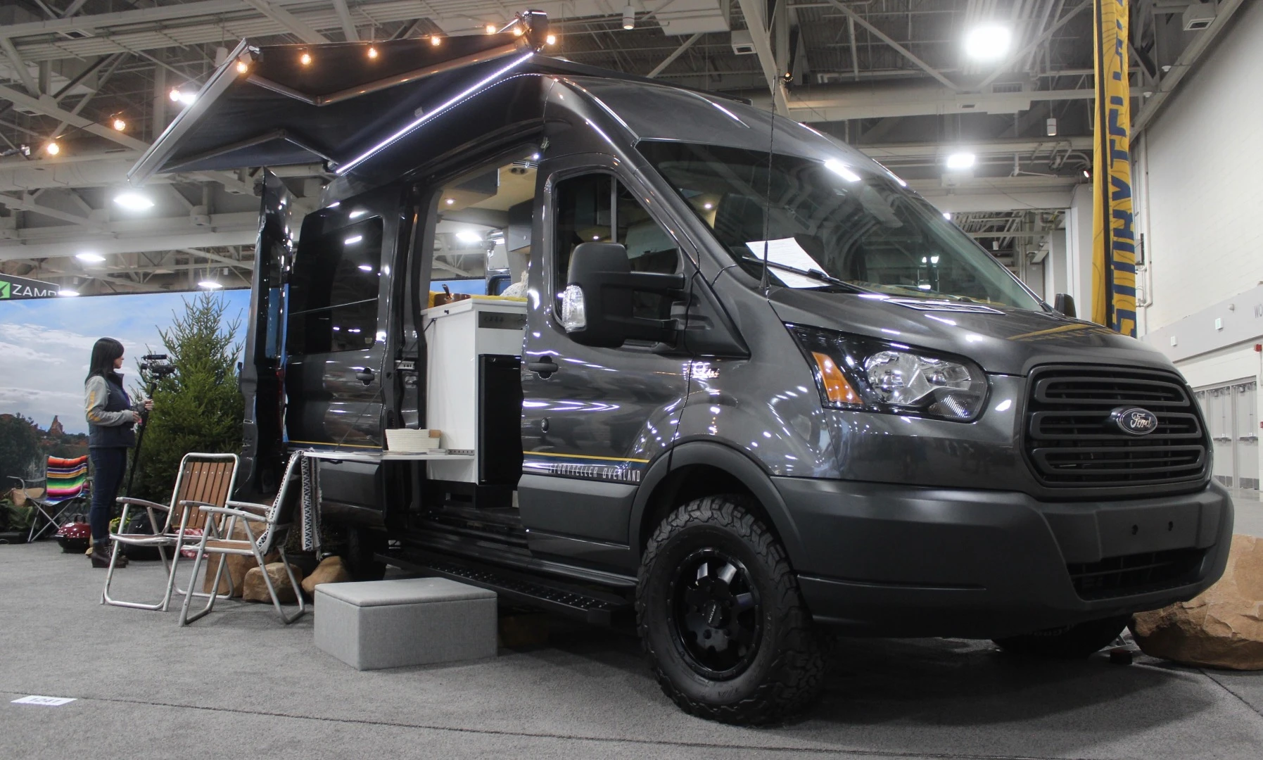 Off-road and overland vehicles were scarce at RVX, but here we see a Ford Transit-based Mode 4x4 adventure van from Alabama's Storyteller Overland