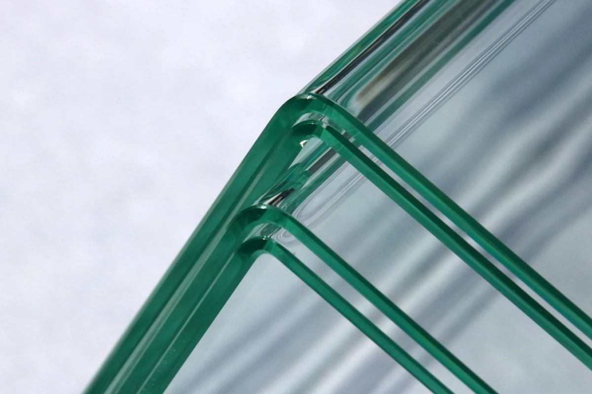 The process was used to bend these 3 mm-thick sheets of laminated safety glass