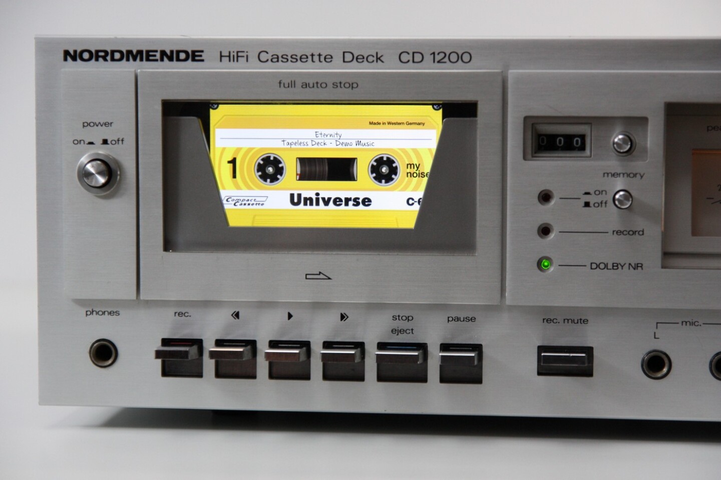 This vintage cassette deck plays digital music