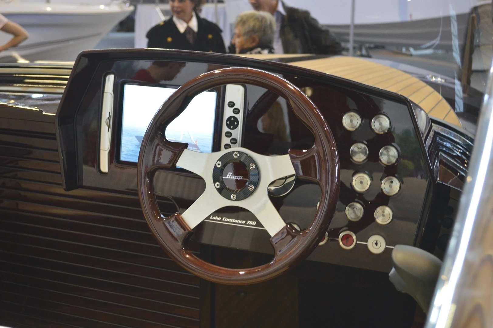 At the helm of the Rapp Lake Constance 760