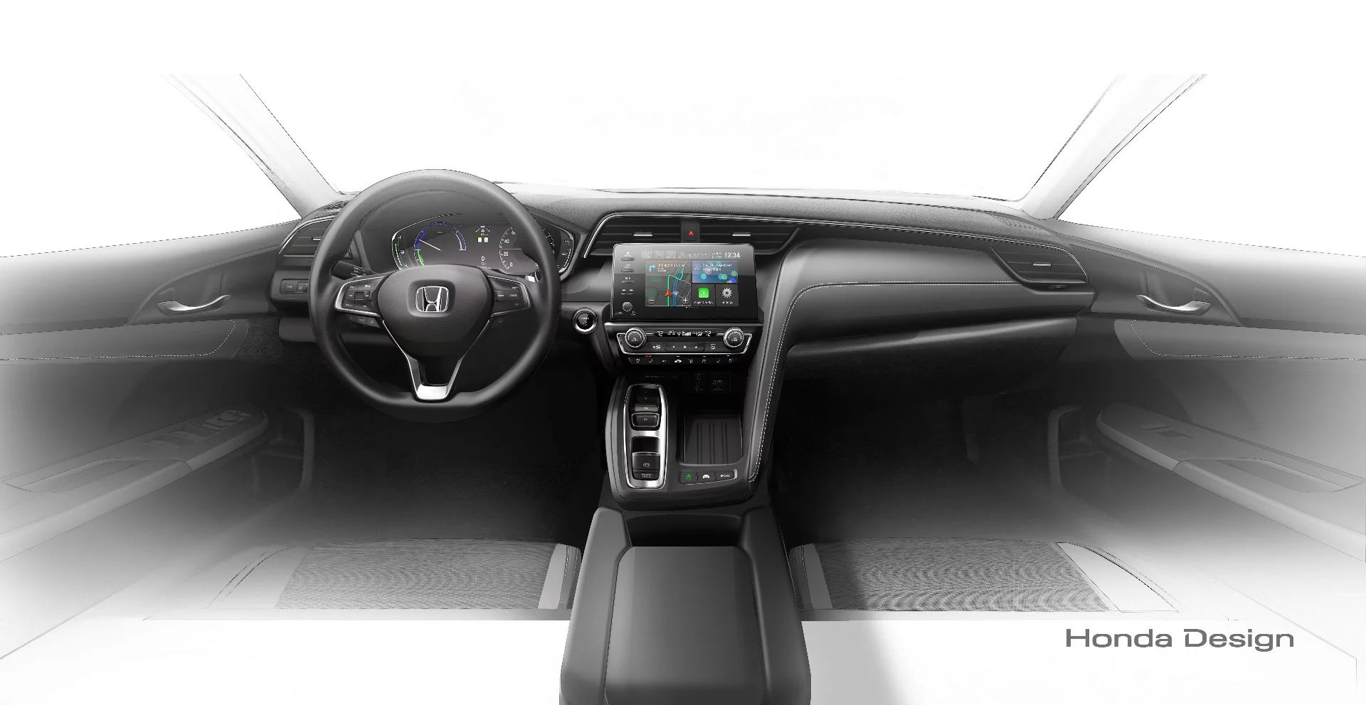 That exterior look is mirrored inside, where the new Honda Insight boasts plentiful passenger space