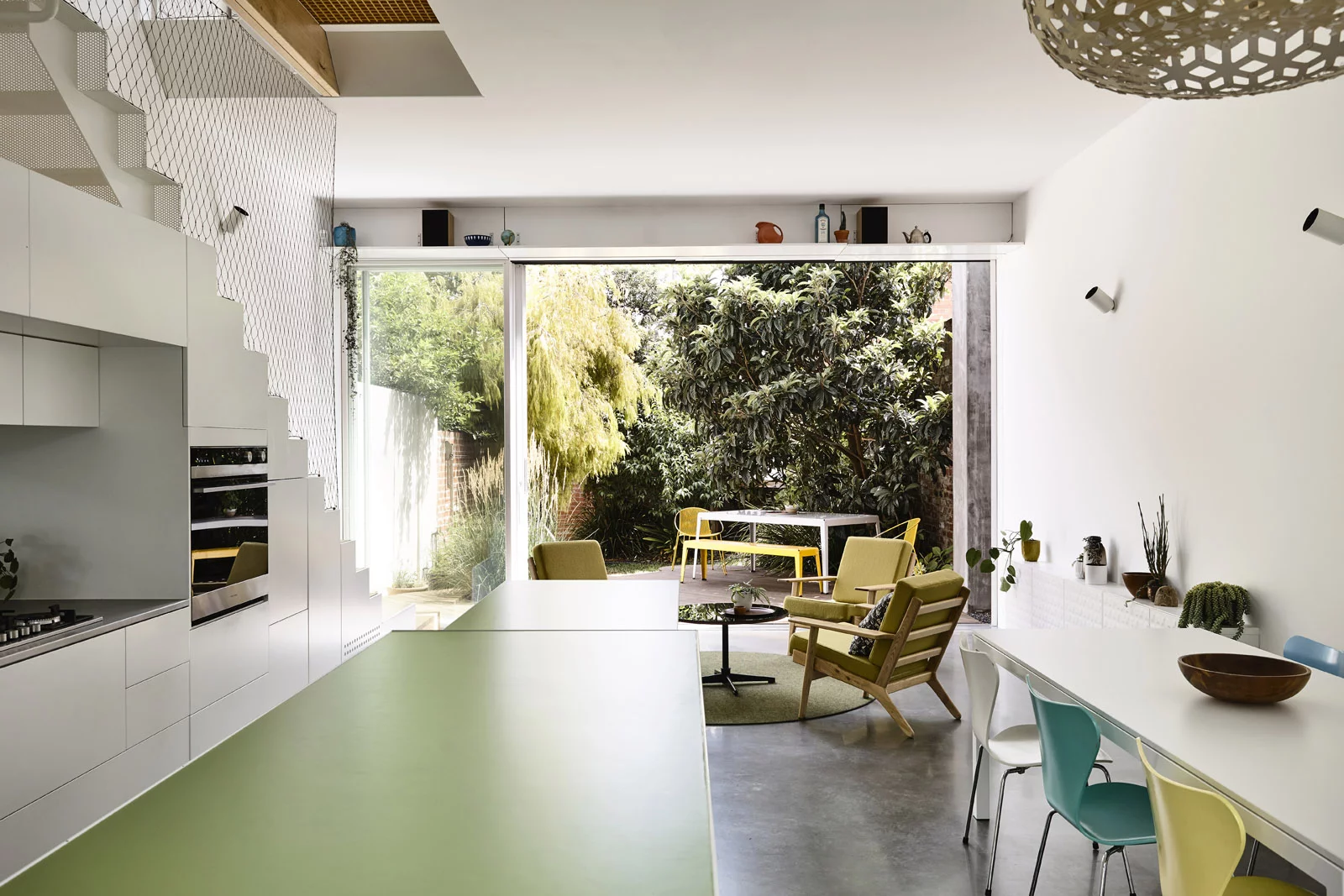 The new kitchen in Grant House's extension, facing the garden