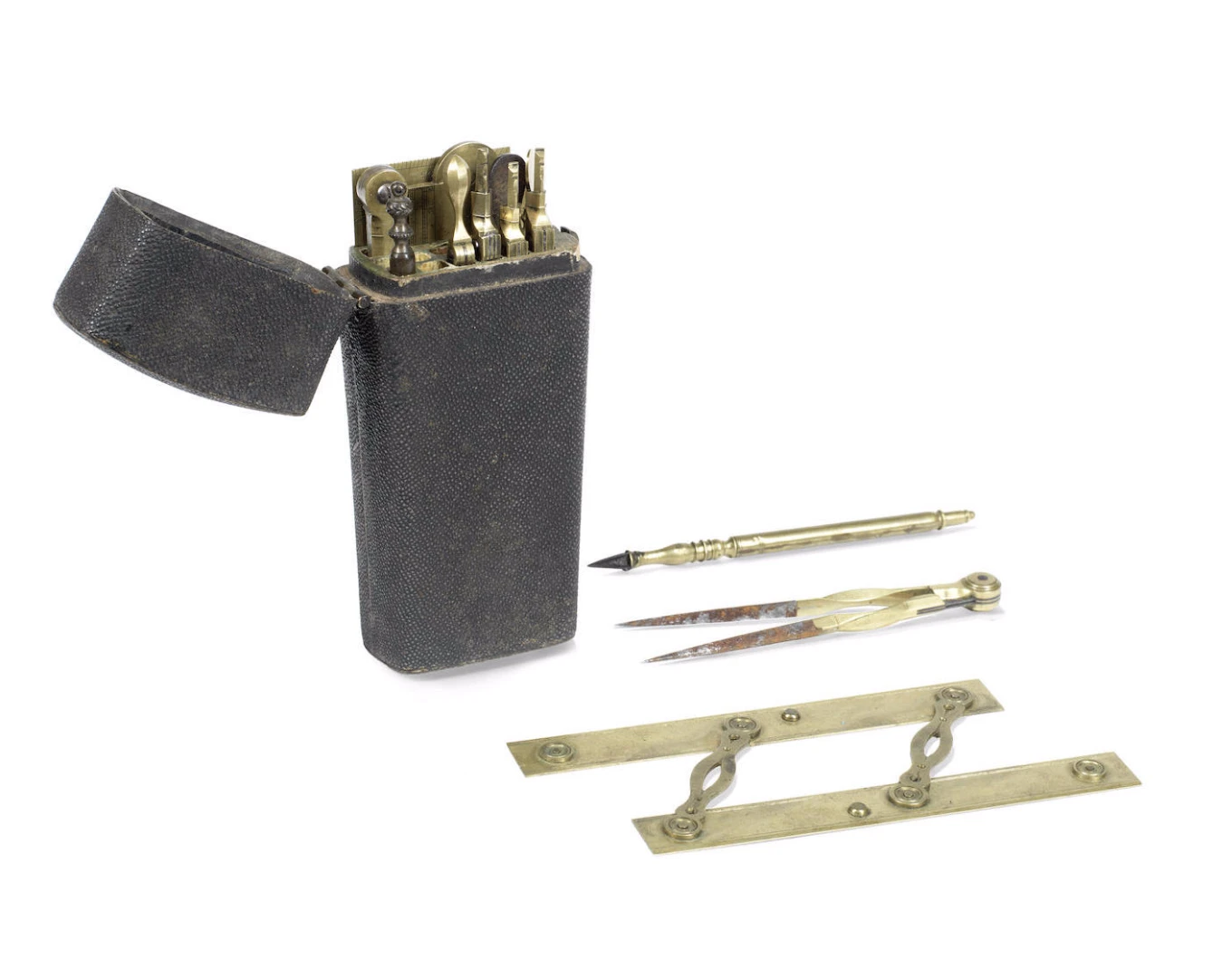 This drawing set made up of rulers, a protractor, pens dividers and a compass is said to have belonged to early 19th century astronomer William Parsons