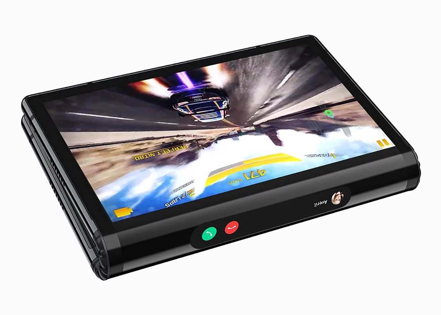 When folded, there's a third screen on the edge of the Royole FlexPai